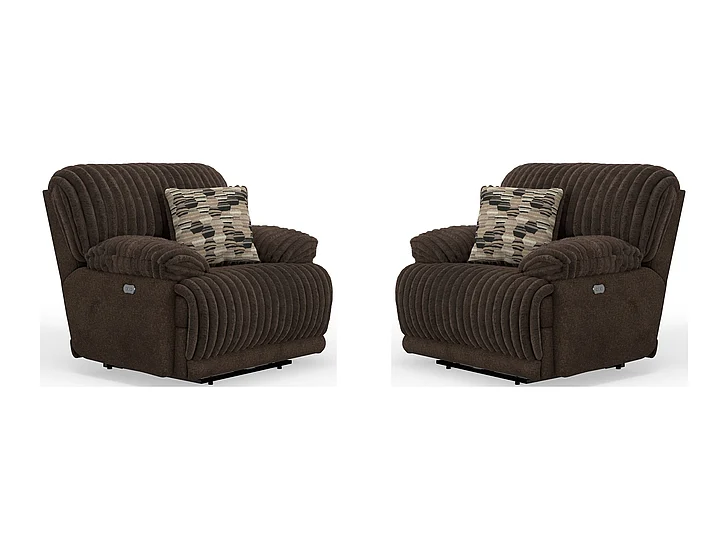 Catnapper Hollifield Power Wall Hugger Recliner in Chocolate 610804 (Set of 2)