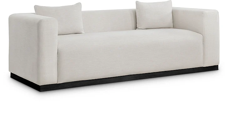 Meridian Alfie Linen Textured Fabic Sofa in Beige Linen Textured Fabic 642Beige-S