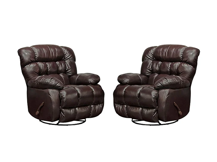 Catnapper Pendleton Chaise Swivel Glider Recliner in Chocolate 42135 (Set of 2)