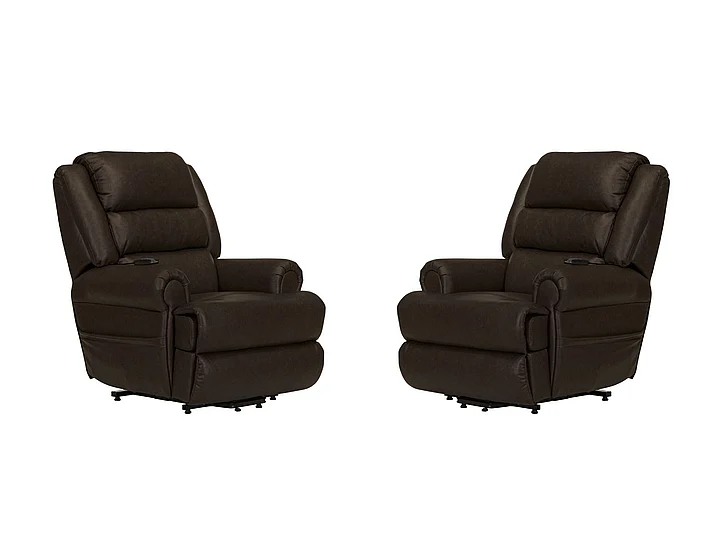 Catnapper Muncy Power Lift Chaise Recliner w/ Dual Motor & Zero Gravity in Walnut 4800 (Set of 2)