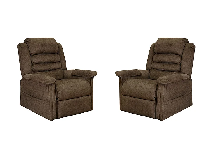 Catnapper Invincible Power Lift Full Lay-Out Chaise Recliner in Java 4832 (Set of 2)