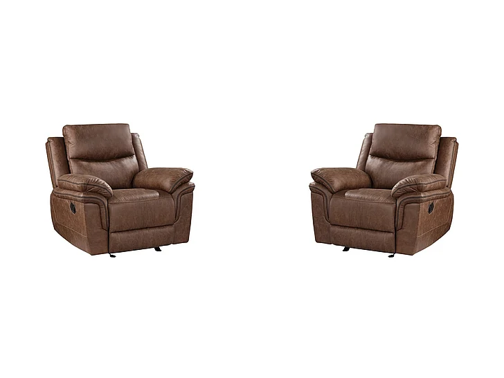 New Classic Ryland Glider Recliner - Brown U5985-13-BRN (Set of 2)