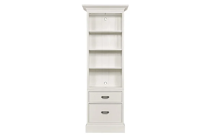 Hammary Structures Single Storage Bookcase Cabinet - in Pure White 267-102R
