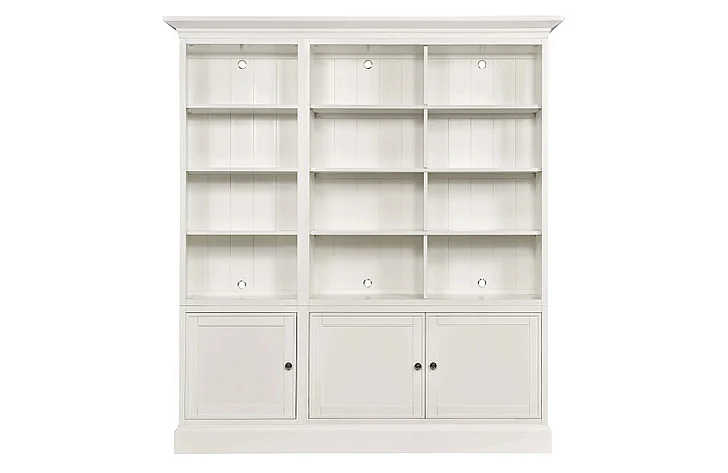 Hammary Structures Triple Door Bookcase - Complete in Pure White 267-304R