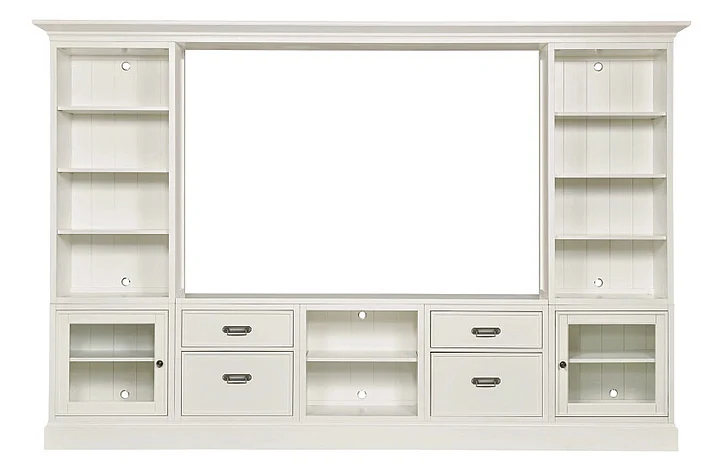 Hammary Structures Quintuple Storage Entertainment in Pure White 267-500R