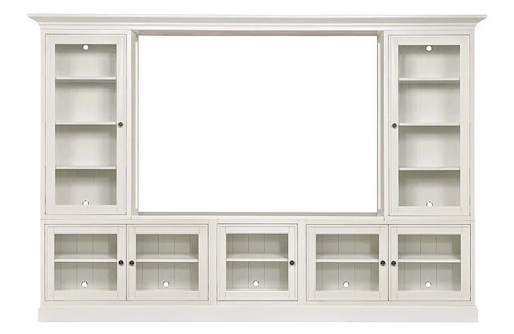 Hammary Structures Quintuple Display Entertain W/Piers - in Pure White 267-504R