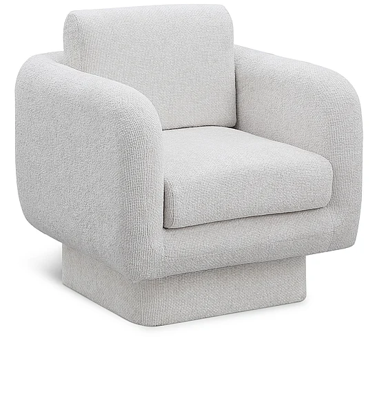 Meridian Alessandra Chenille Fabric Dining Chair / Accent Chair in Cream Chenille Fabric 472Cream