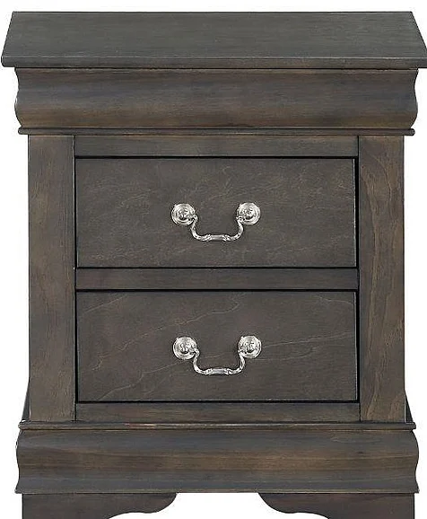 Acme Furniture Louis Philippe III 2 Drawer Nightstand in Dark Gray 26793