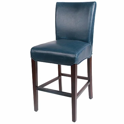 NPD Milton Bonded Leather Counter Stool Wenge Legs in Vintage Blue 268527B-V05