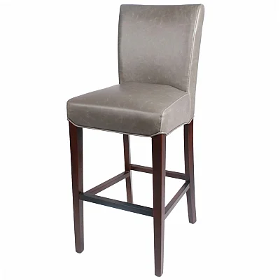 NPD Milton Bonded Leather Bar Stool Wenge Legs in Vintage Gray 268530B-V04
