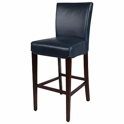 NPD Milton Bonded Leather Bar Stool Wenge Legs in Vintage Blue 268530B-V05