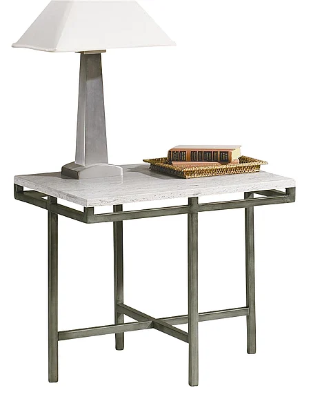 Hammary East Park Rectangular End Table in Gunmetal T1014820-00