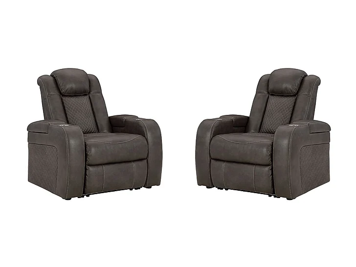 Fyne-Dyme Power Recliner in Shadow 3660213 (Set of 2)