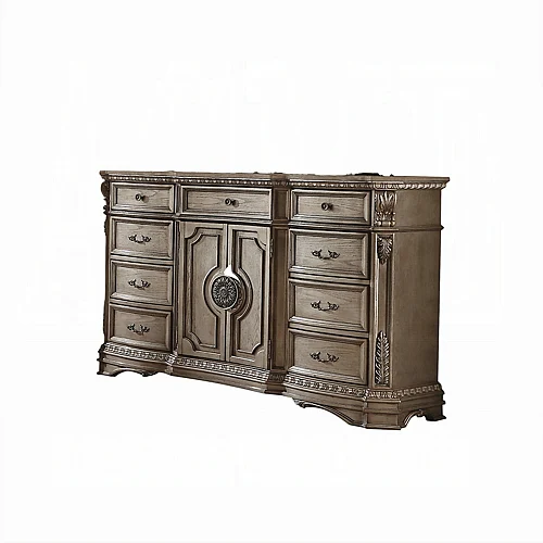 ACME Furniture Northville Dresser with Wood Top in Antique Silver 26938