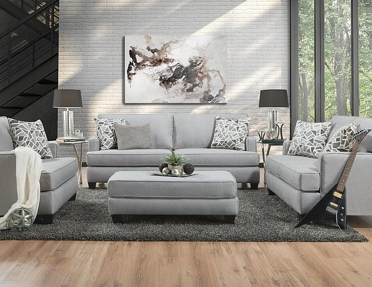 Corinthian 26D0 Atlantic 3pc Living Room Set in Madonna Silver
