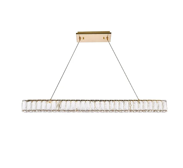 Elegant Monroe 38 In. Led Linear Pendant in Gold 3502D38G
