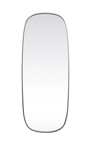 Elegant Metal Frame Oval Mirror 24X60 In. in Silver MR2B2460SIL