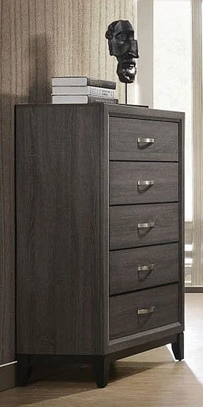 Acme Furniture Valdemar 5 Drawer Chest in Weathered Gray 27056