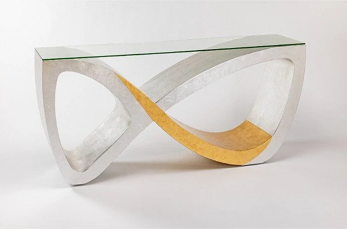 Artmax Console Table in Goldleaf and Silverleaf 2708-D