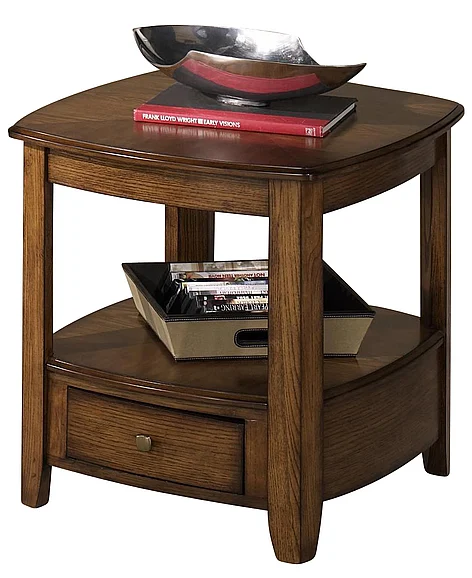 Hammary Primo Rectangular Rectangular Drawer End Table in Warm Medium Brown T2006921-00