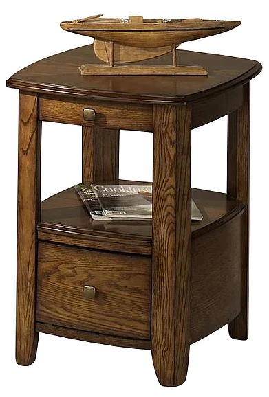 Hammary Primo Single Drawer Chairside Table in Warm Medium Brown T2006927-00