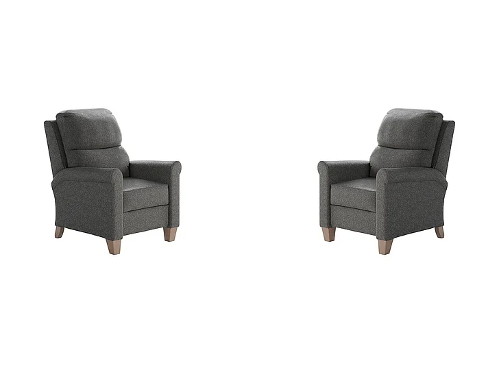 Southern Motion Pep Talk Power Headrest Hi-Leg Recliner in Platinum 61628P 123-09 (Set of 2)
