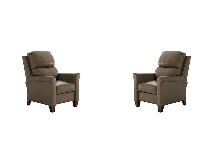 Southern Motion Pep Talk Power Headrest Hi-Leg Recliner in Taupe 61628P 186-18 (Set of 2)
