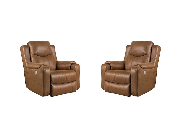 Southern Motion Marvel Wallhugger Recliner with Power Headrest in Hickory 6881P 186-17 (Set of 2)