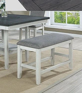 Crown Mark Fulton Counter Height Bench in White 2727WH-BENCH