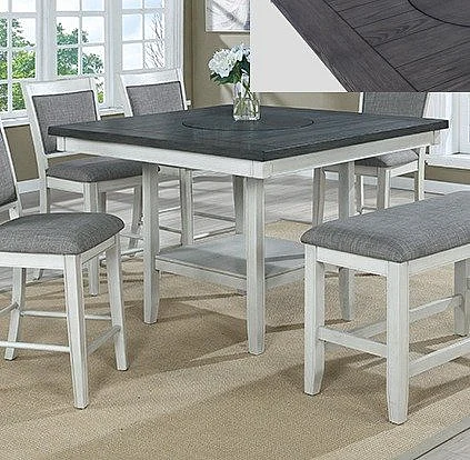 Crown Mark Fulton Counter Height Table in Chalk Grey 2727CG-T-4848