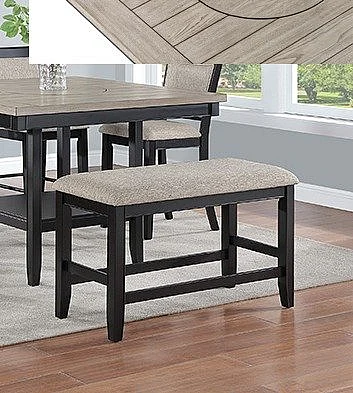 Crown Mark Fulton Counter Height Bench in Light Grey 2727LG-BENCH