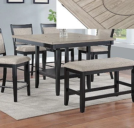 Crown Mark Fulton Counter Height Table in Light Grey 2727LG-T-4848