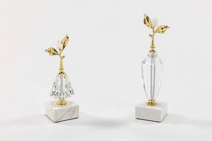 Artmax Table Decor in Crystal and Brass 2733-AD (Set of 2)