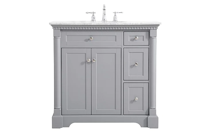 Elegant 36 In. Single Bathroom Vanity in Grey VF53036GR