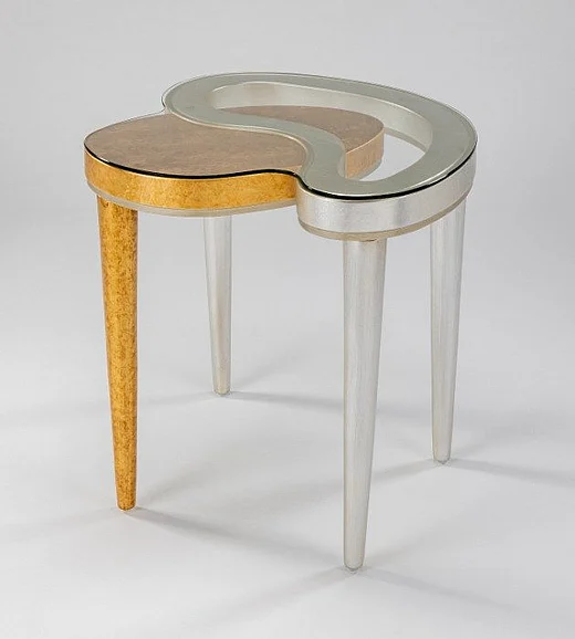 Artmax End Table in Gold and Silver 2742-ET