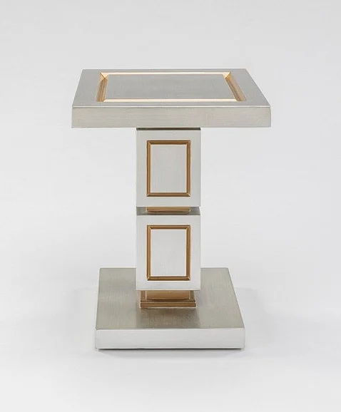 Artmax End Table in Silver and Gold 2746-ET