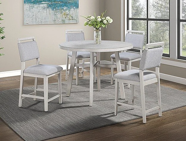 Crown Mark Blanche 5pc Counter Height Round Dining Room Set