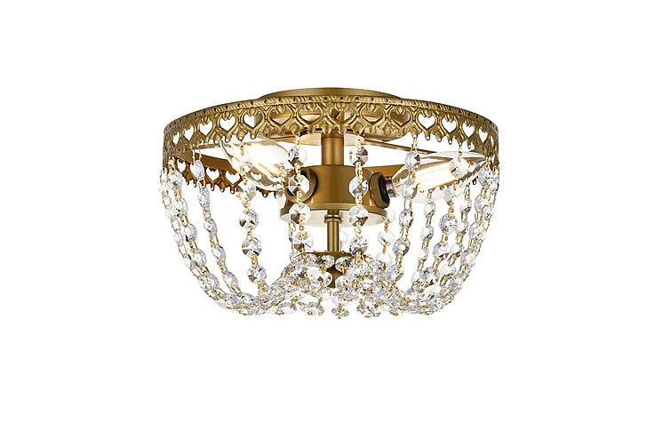 Elegant Kylie 10 In. Flush Mount in Brass 1112F10BR