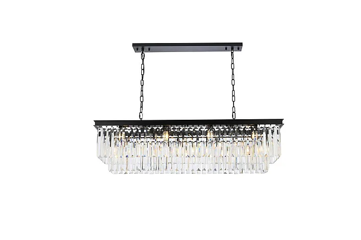 Elegant Sydney 12 Light Matte Black Chandelier Clear Royal Cut Crystal 1232D50MB/RC