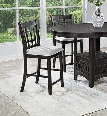 Crown Mark Hartwell Counter Height Chair (Set of 2) in Charcoal Black 2795BK-S-24