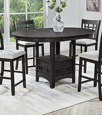 Crown Mark Hartwell Counter Height Table in Charcoal Black 2795BK-T-4260