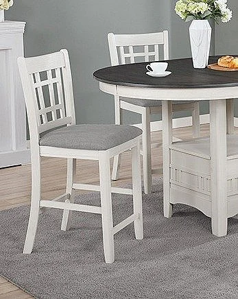 Crown Mark Hartwell Counter Height Chair (Set of 2) in Chalk Grey 2795CG-S-24