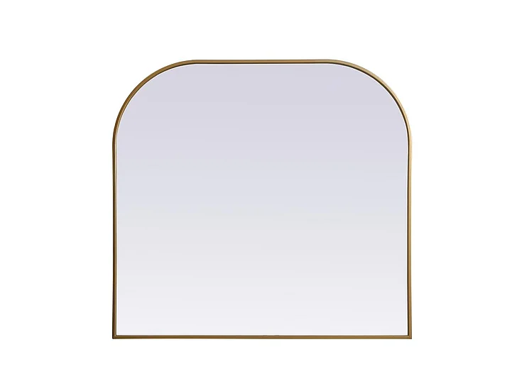 Elegant Metal Frame Arch Mirror 40X38 In. in Brass MR1B4038BRS
