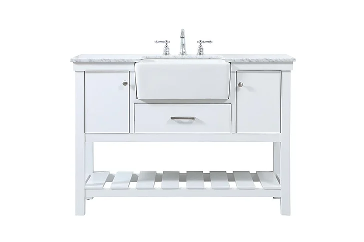 Elegant 48 In. Single Bathroom Vanity in White VF60148WH