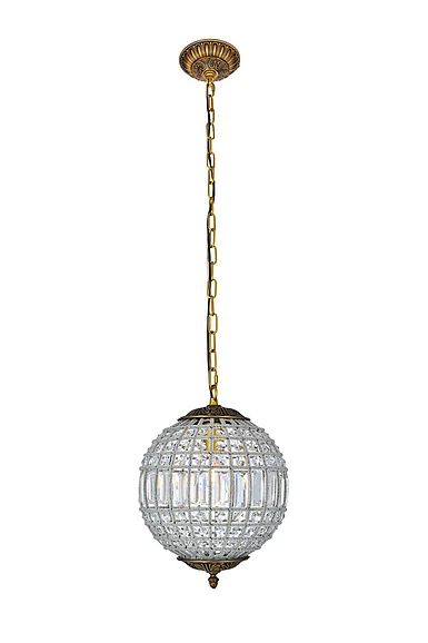 Elegant Olivia 1 Light French Gold Pendant Clear Royal Cut Crystal 1205D12FG/RC