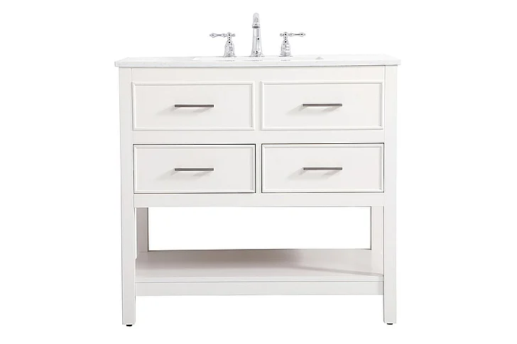 Elegant 36 In. Single Bathroom Vanity in White VF19036WH