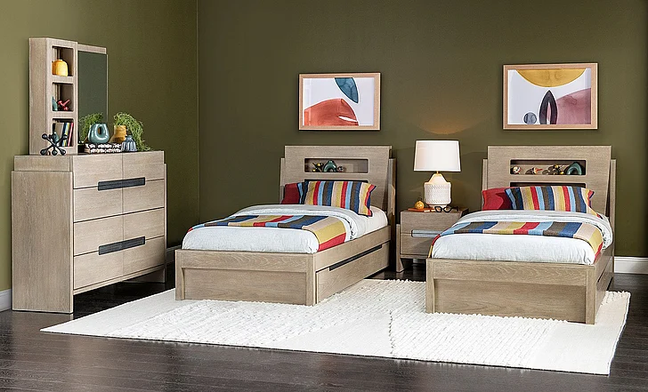 Legacy Classic District 2pc Youth Bedroom Set in Weathered Oak