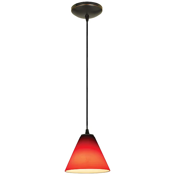 Access Lighting Martini LED Pendant in Oil Rubbed Bronze/Red 28004-3C-ORB/RED