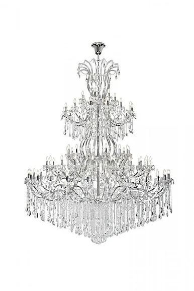 Elegant Maria Theresa 84 Light Chrome Chandelier with Clear Tear Drop Crystals Clear Royal Cut Crystal 2803G120C/RC