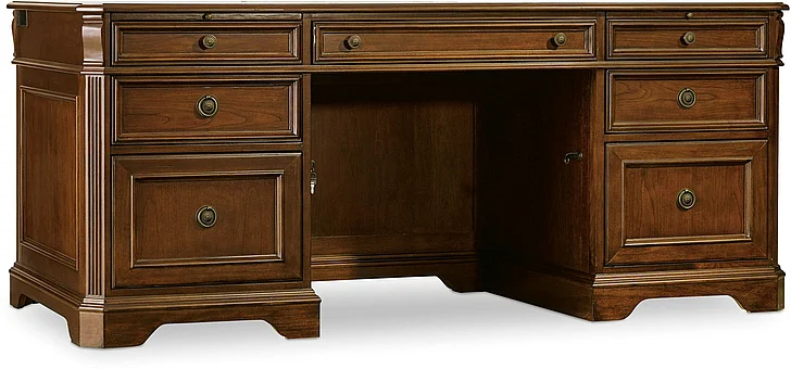 Hooker Furniture Brookhaven Executive Desk in Medium Cherry 281-10-583